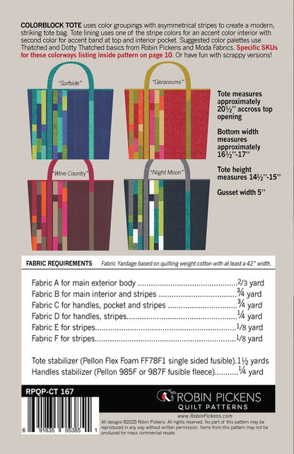 Colorblock Tote Quilt Pattern - image 2 - quilting pattern with step-by-step instructions