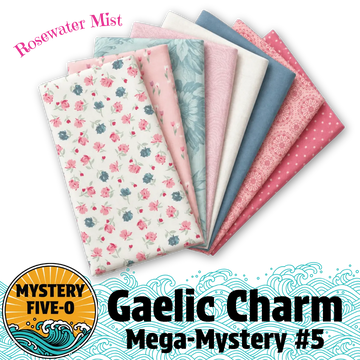 Mystery Five-0 Gaelic Charm Rosewater Mist pink fabric bundle mystery quilt