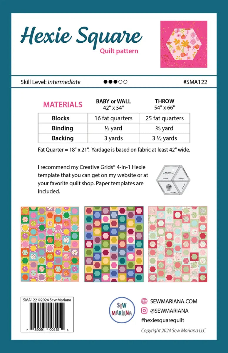 Hexie Square Quilt Pattern