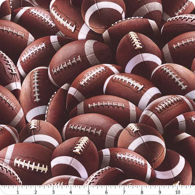Fitness Fanatic Brown Packed Football Fabric Yardage