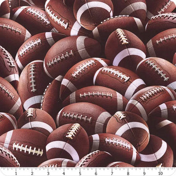 Fitness Fanatic brown packed football sports fabric yardage