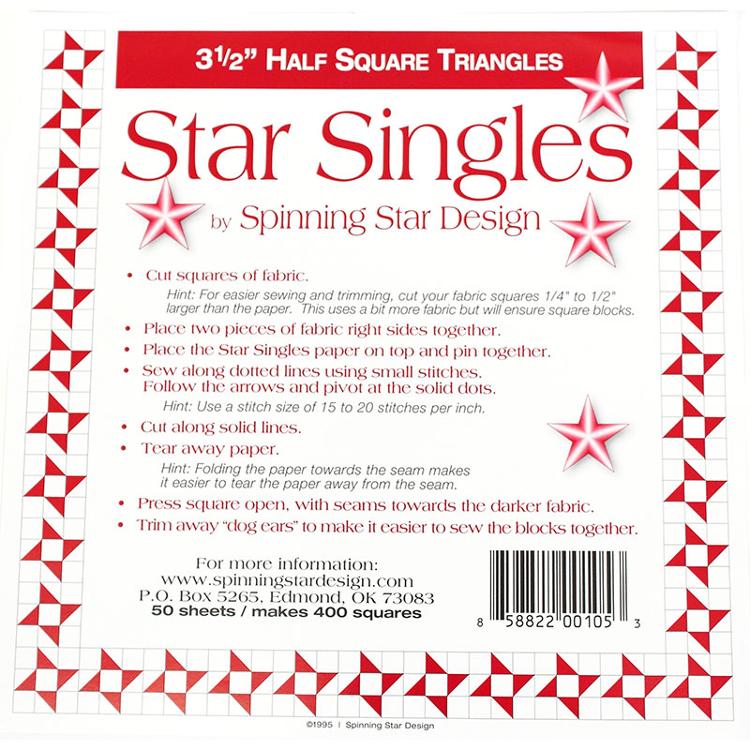 Star Singles 3 1/2" Half Square Triangles Foundation Papers