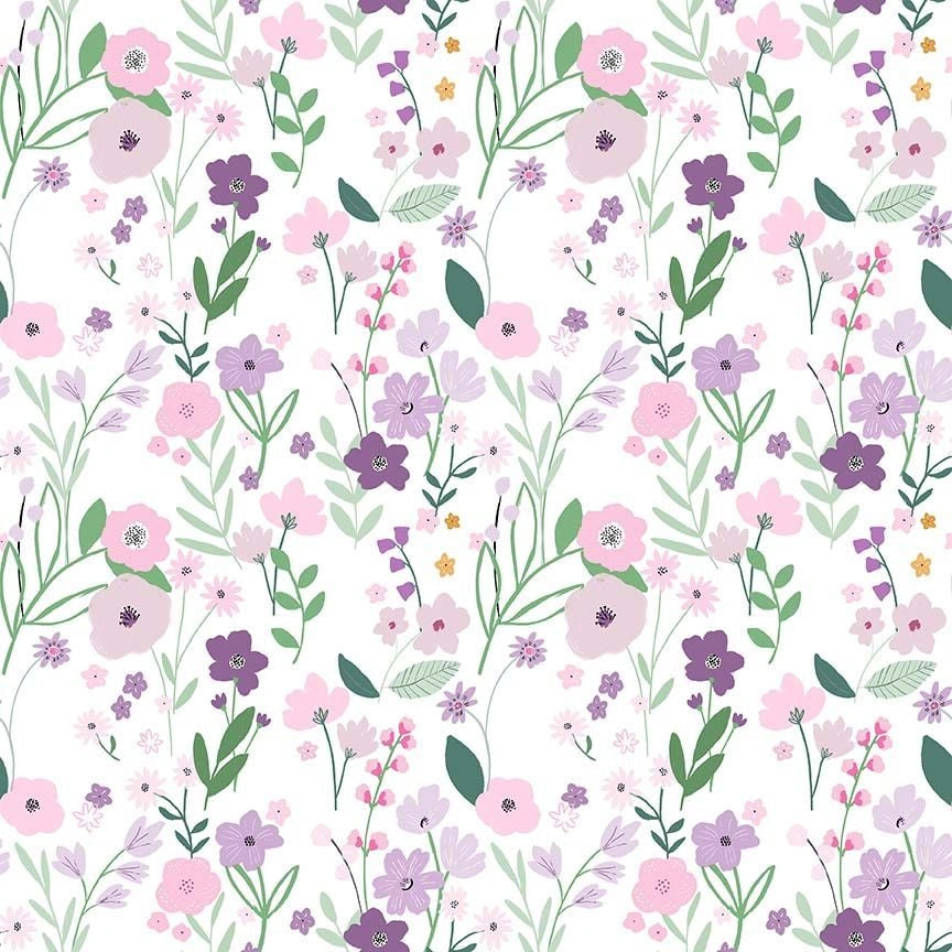 Enchanted White Blooming Gorgeous Fabric Yardage - quilt fabric for sewing and quilting projects