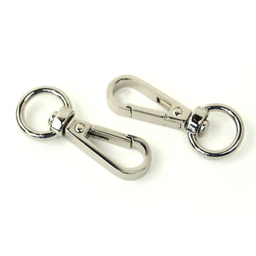 Two nickel swivel hooks half inch bag hardware