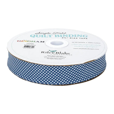 Micro Gingham Denim 2.5"  Bias Quilt Binding
