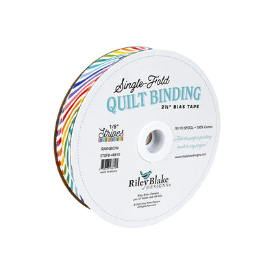1/8" Stripe Rainbow 2.5"  Bias Quilt Binding