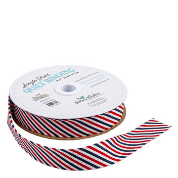 1/8" Stripe Patriotic 2.5"  Bias Quilt Binding - quilt bias binding for finishing quilts