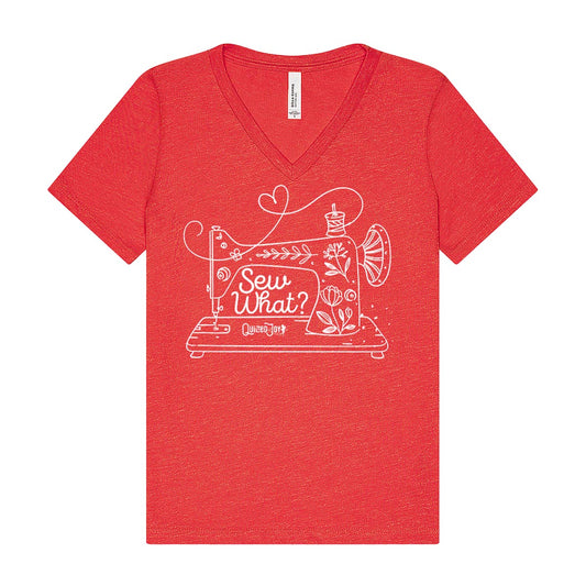 Sew What? V-Neck Red T-Shirt