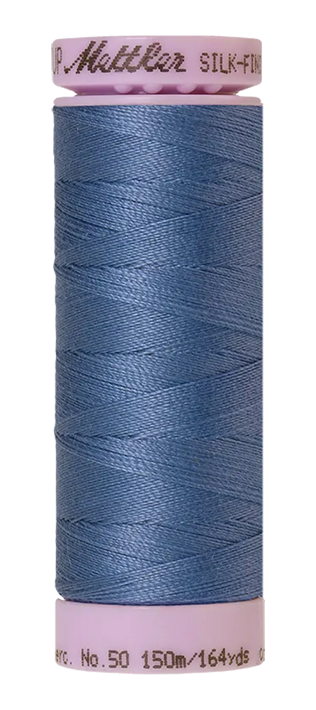 Mettler Cotton Silk Finish 50wt Smoky Blue large spool quilting thread