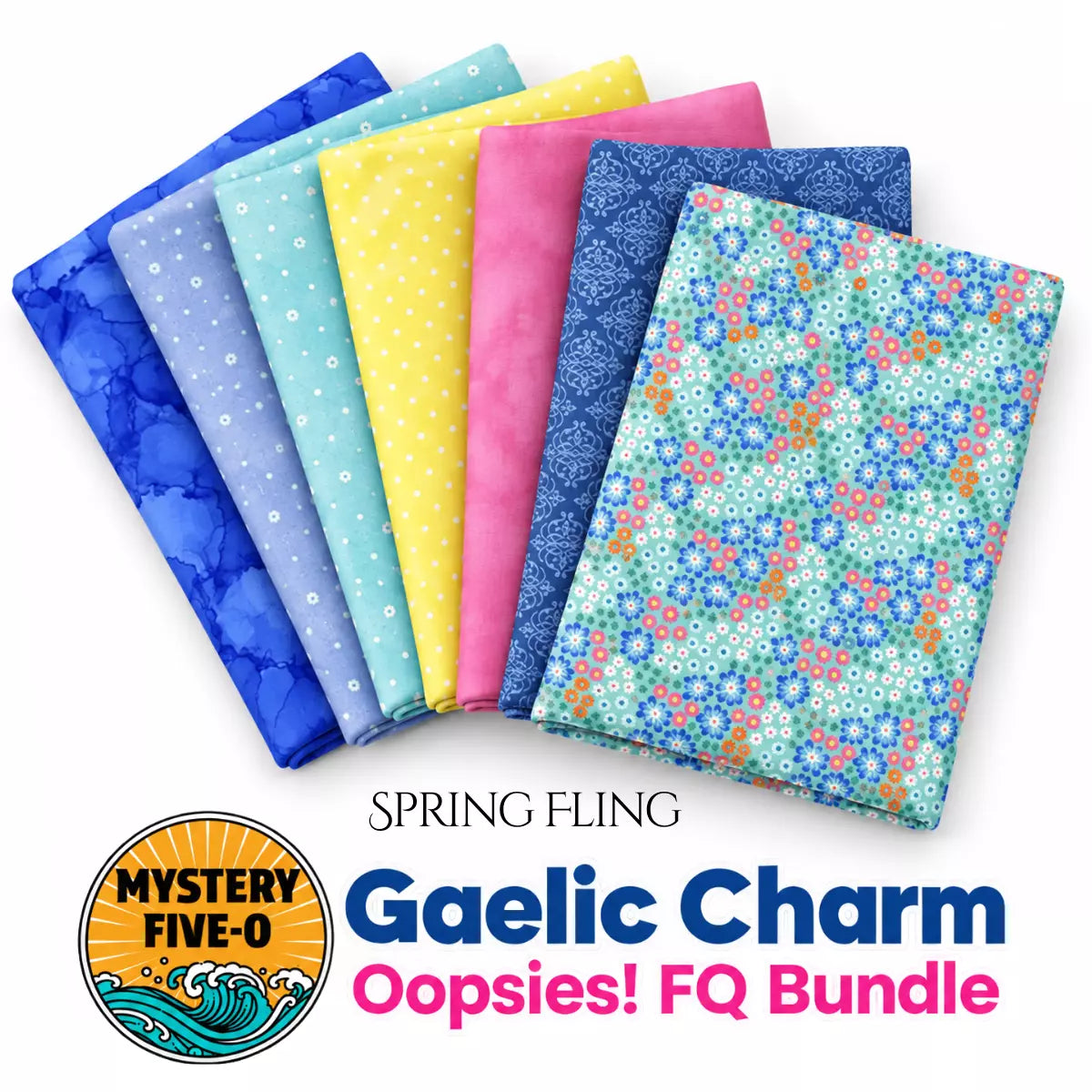 Mystery Five-0 Spring Fling Oopsies fat quarter bundle remnant fabric