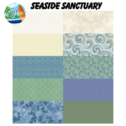Mystery Five-0 Surfs Up Seaside Sanctuary fabric swatches