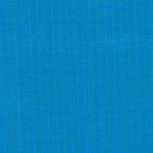 Premium Yarn Dyes Linear Plaid Turquoise Fabric Yardage