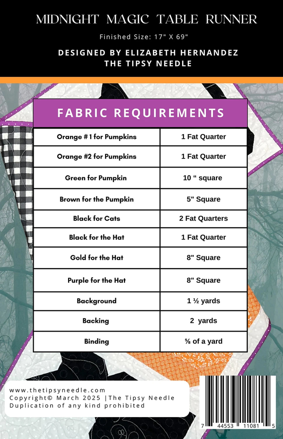 Midnight Magic Table Runner Quilt Pattern - image 2 - quilting pattern with step-by-step instructions