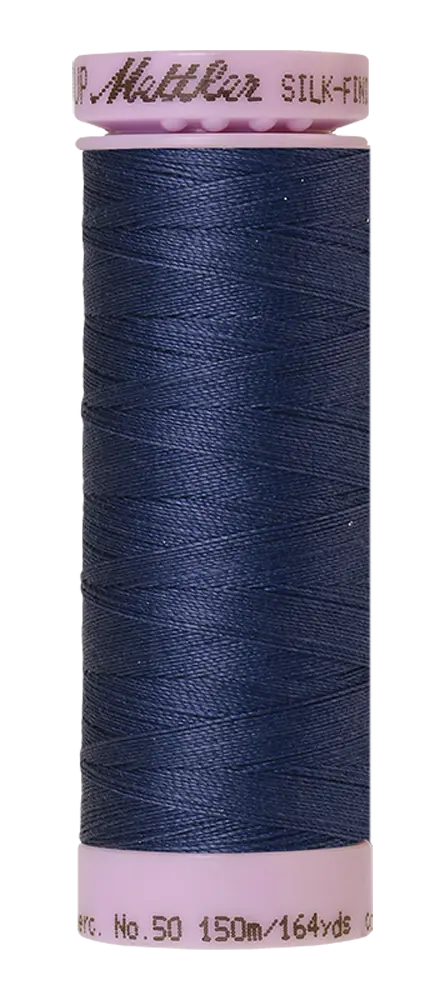 Mettler Cotton Silk Finish 50wt True Navy large spool quilting thread
