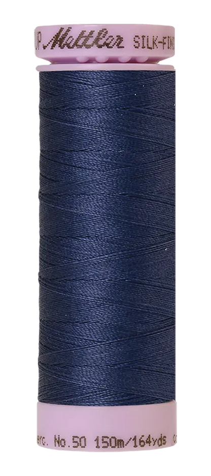 Mettler Cotton Silk Finish 50wt True Navy large spool quilting thread