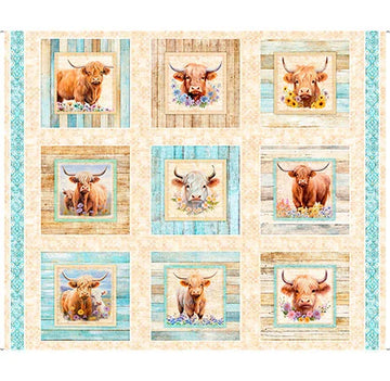 Udderly Adorable Block Panel B - 4 yard Short Bolt