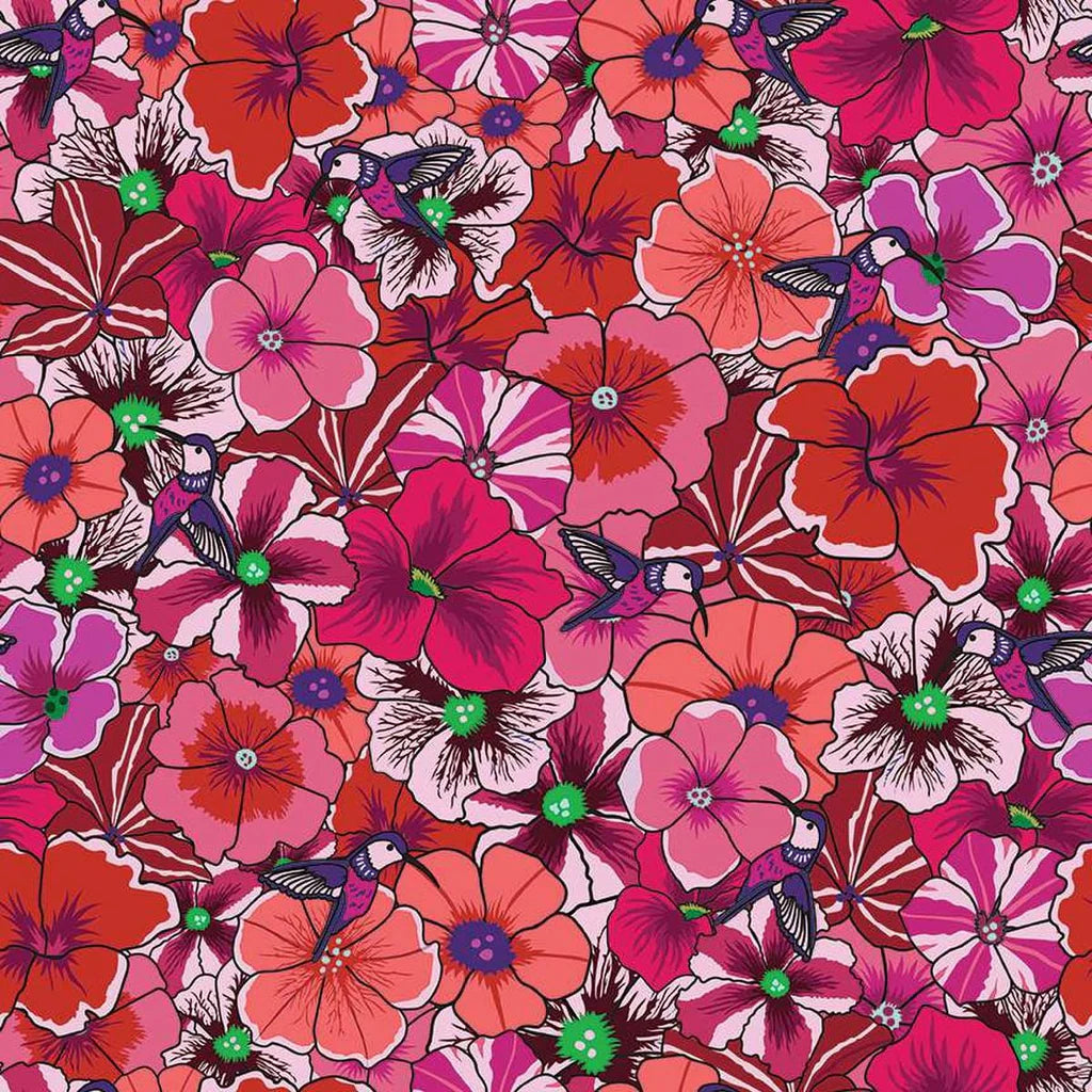 Botanic Blast Red Pansies 108" Wide 3 Yard Quilt Fabric Back Pack - image 2 - wide quilt backing fabric for longarm quilting