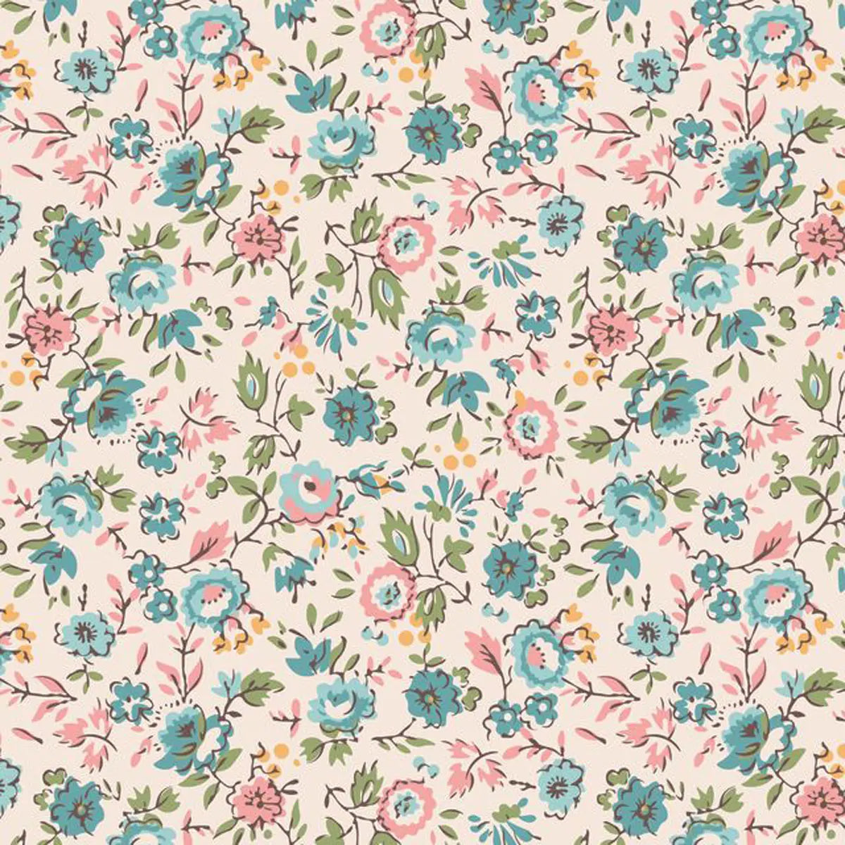 Piece and Plenty Latte Floral 108" Wide Quilt Backing Fabric