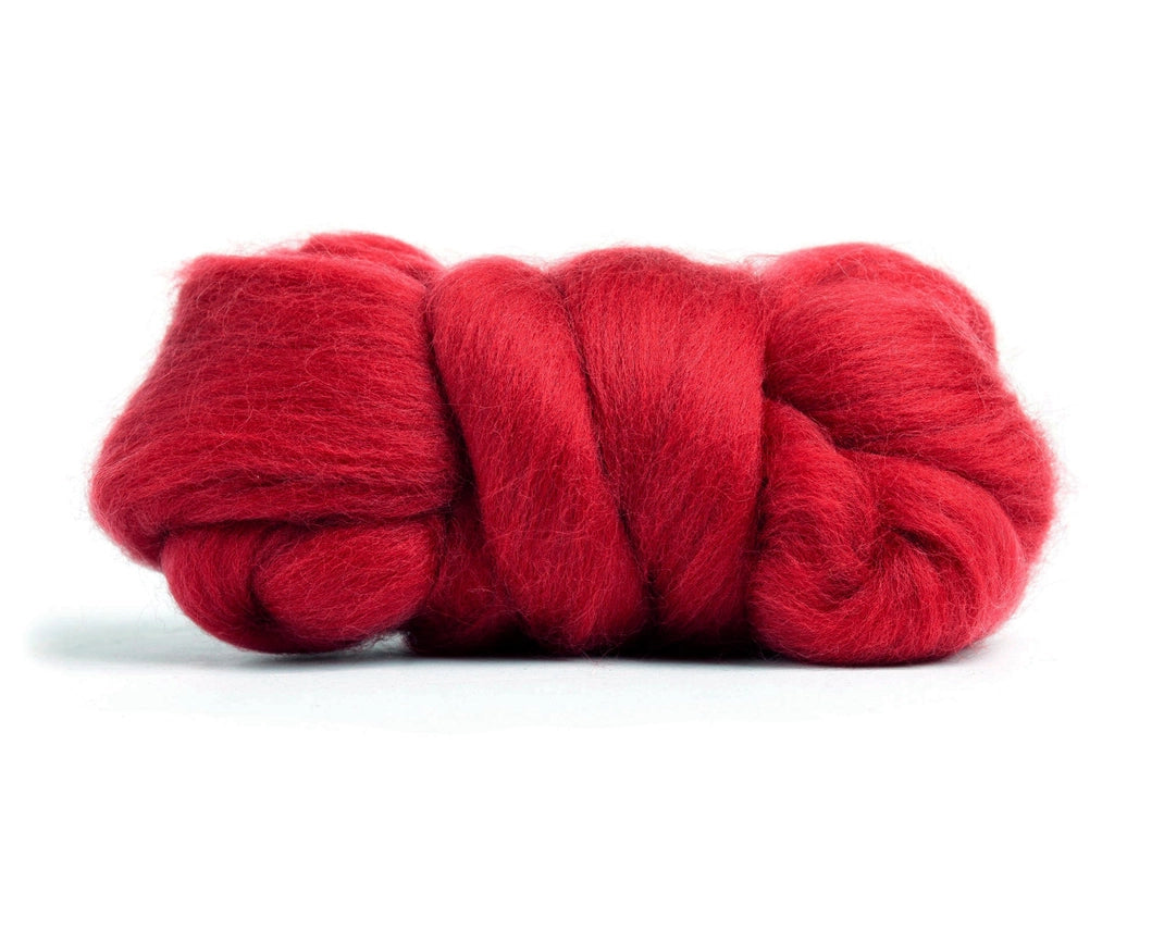 Merino Wool Top Roving Cinnabar Red