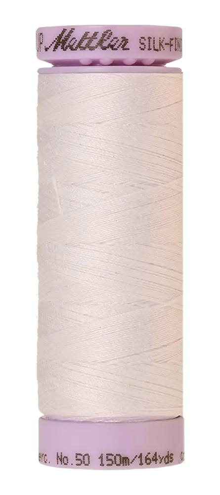Mettler Cotton Silk Finish 50wt White large spool quilting thread