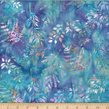 Pastel Party rainbow sweets leafy branches batik cotton quilting fabric
