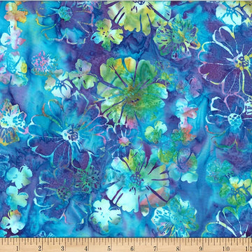 Electric Slide wisteria bold floral batik cotton quilting fabric