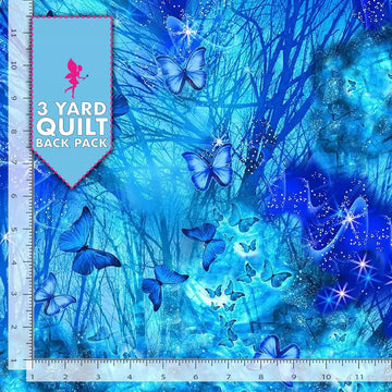 Bright Night Butterflies Royalty 108" Wide Quilt Backing Fabric 3 Yard Quilt Fabric Back Pack