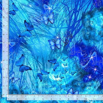 Bright Night Butterflies Royalty 108" Wide Quilt Backing Fabric