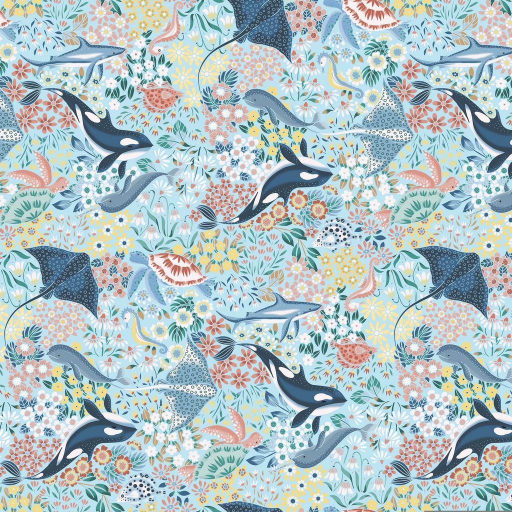 Vitamin Sea Blue 108" Wide Quilt Backing Fabric - wide quilt backing fabric for longarm quilting