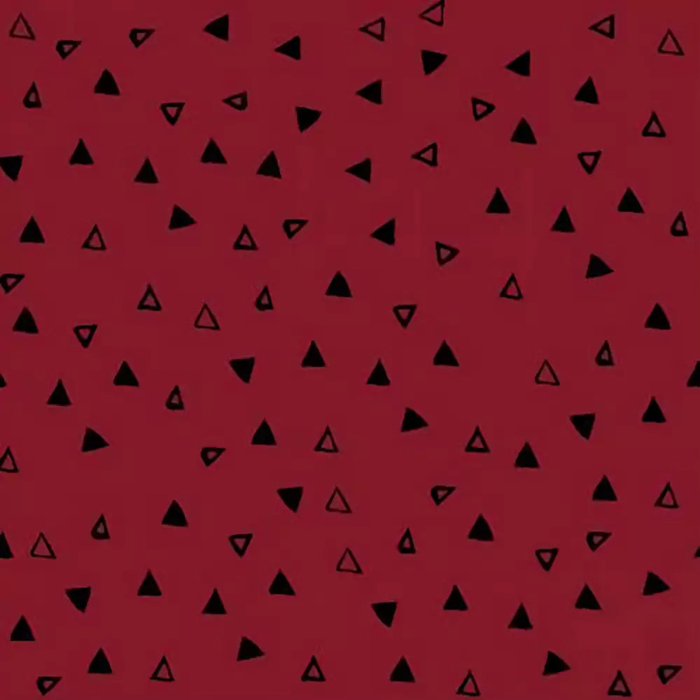 Merlot Triangles Dark Red Fabric Yardage