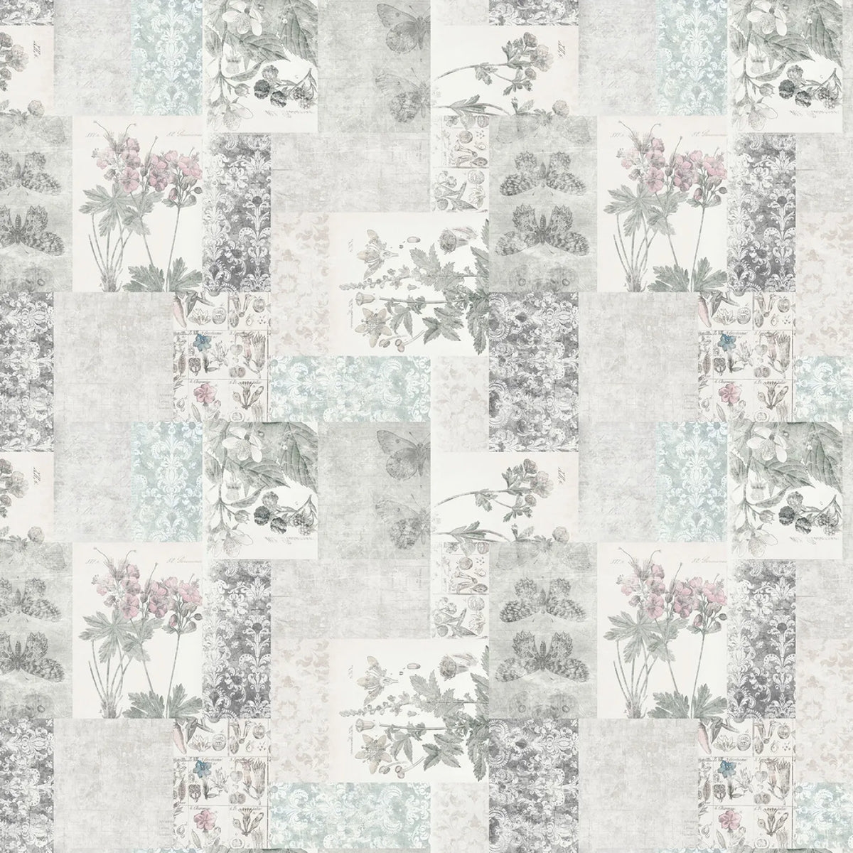 Light Pewter Digital Patchwork Yardage