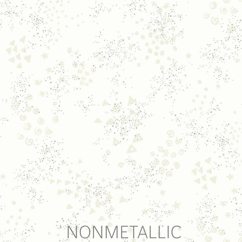 Glitter White Silver Metallic 108 inch 3-yard quilt fabric back pack