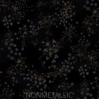 Glitter Dark Gray Gold Metallic 108" Wide 3 Yard Quilt Fabric Back Pack