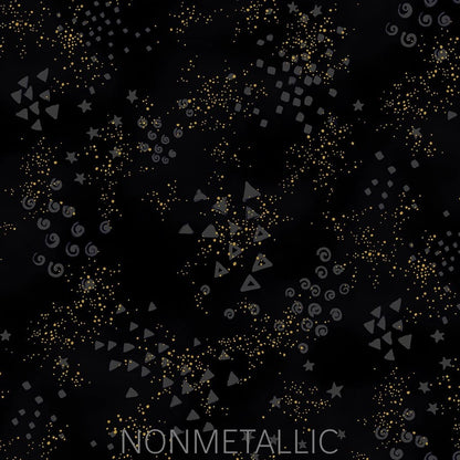 Glitter Dark Gray Gold Metallic 108 inch 3-yard quilt fabric back pack