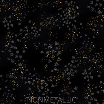 Glitter Dark Gray Gold Metallic 108 inch 3-yard quilt fabric back pack