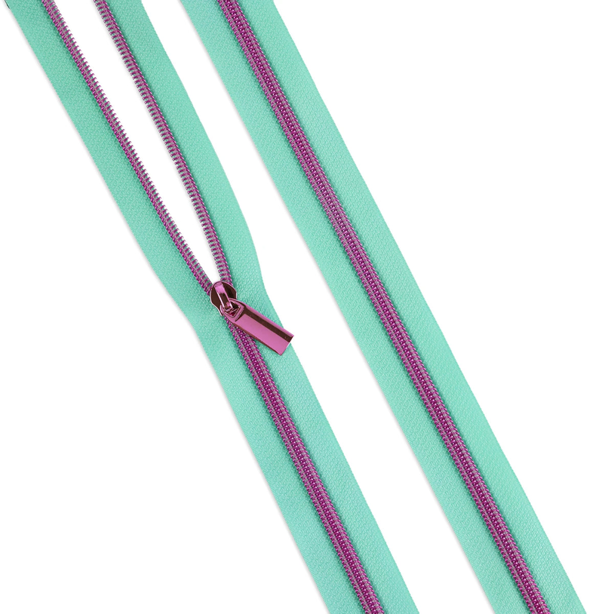 Raindrop #5 Nylon Tula Pink Coil Zipper 3Yardage and 9 Pulls