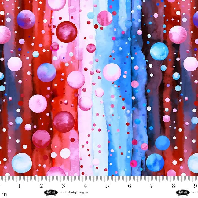 Bubble Pops Red and Blue 108" Wide 3 Yard Quilt Fabric Back Pack - image 1 - wide quilt backing fabric for longarm quilting