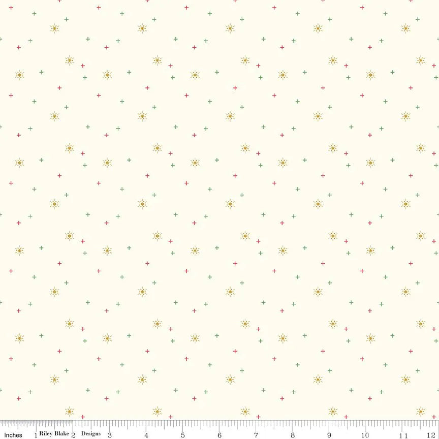 Sparkler Cotton Snowflake Fabric Yardage - quilt fabric for sewing and quilting projects