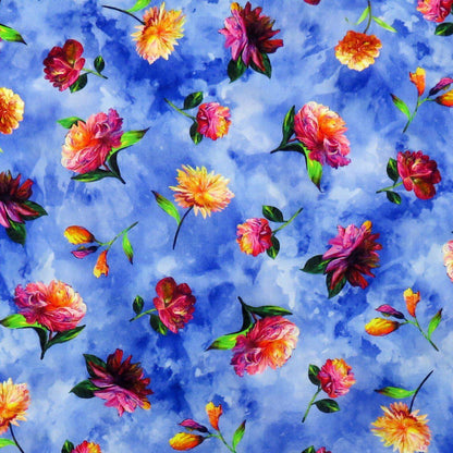 Fleur Etoile floral and star quilting fabric by QT Fabrics