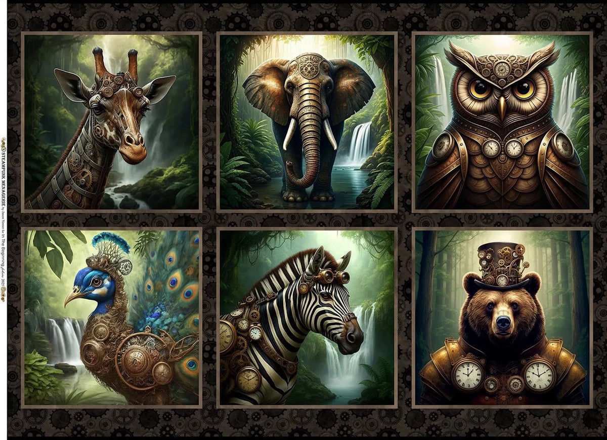 Steampunk Menagerie Quilt Kit - image 3 - complete quilt kit with fabric and instructions