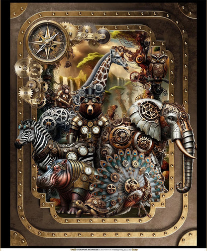 Steampunk Menagerie Quilt Kit - image 2 - complete quilt kit with fabric and instructions