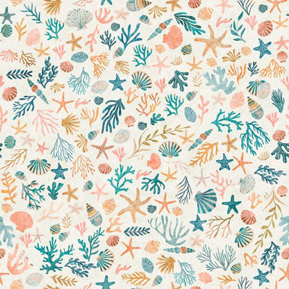 Deep Sea Dazzle ocean and sea life quilting fabric by QT Fabrics