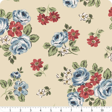Independence beige floral 108 inch wide quilt backing fabric