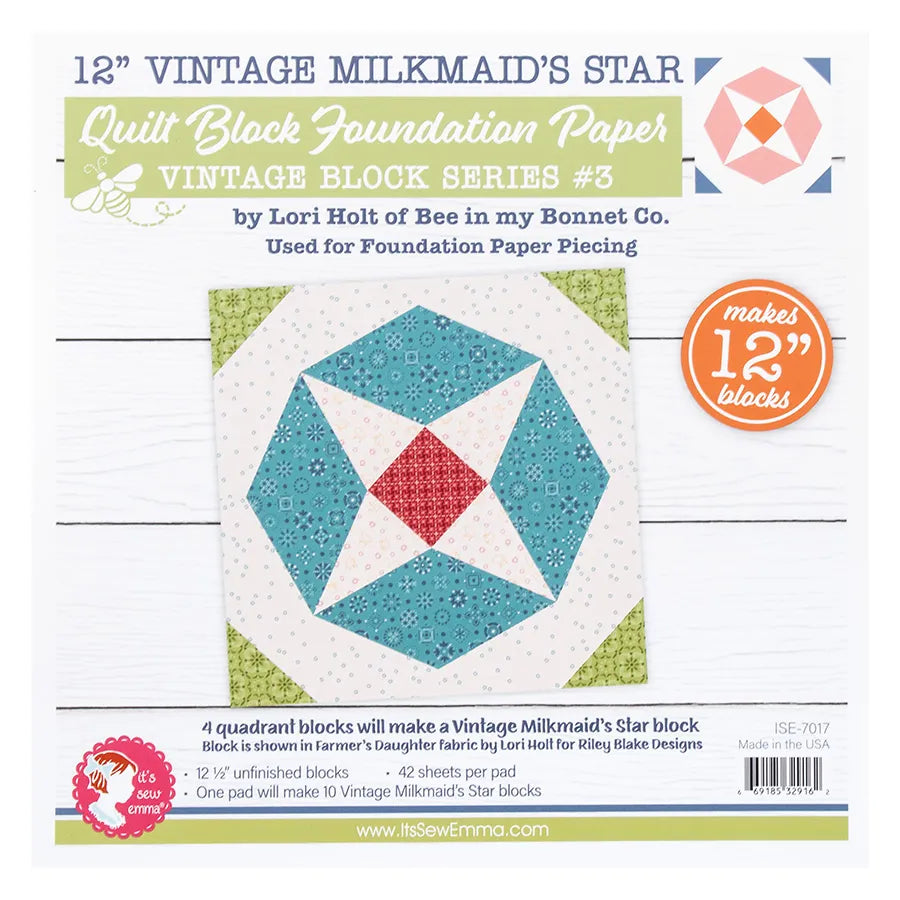 12in Vintage Milkmaid's Star Foundation Paper