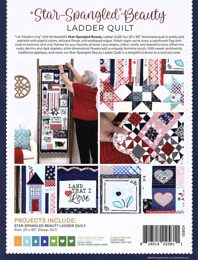 Kimberbell Star Spangled Beauty Embroidery Book with Redemption Code
