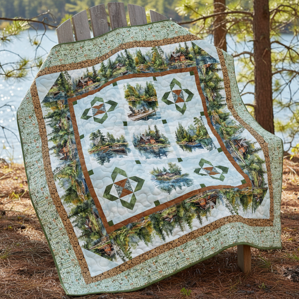 Lakeside Retreat Hideaway Quilt - Tight Crop