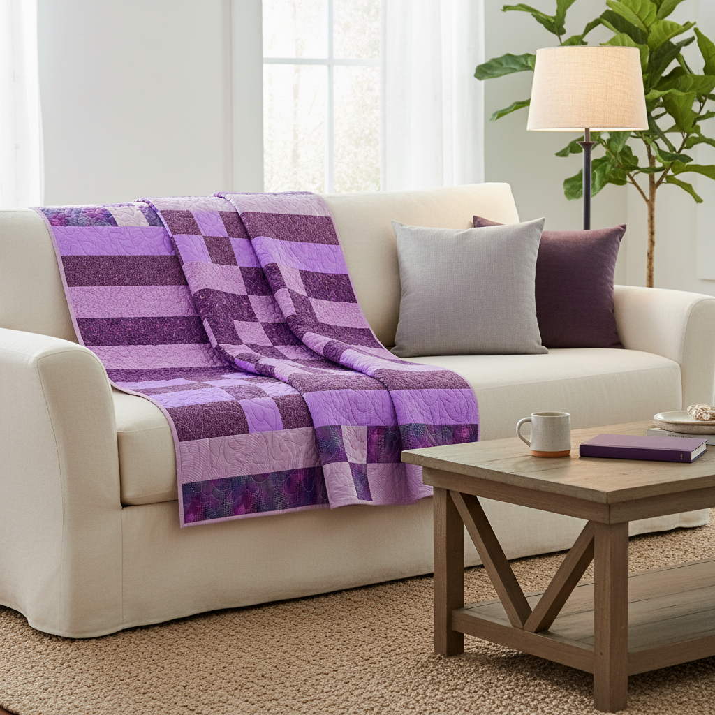Lavender Lattice Quilt Kit - image 1 - complete quilt kit with fabric and instructions