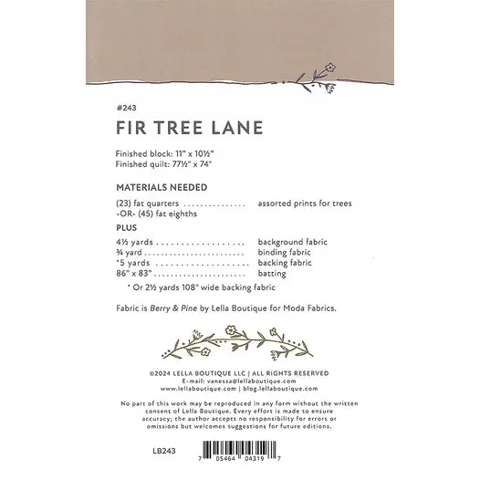 Fir Tree Lane Quilt Pattern