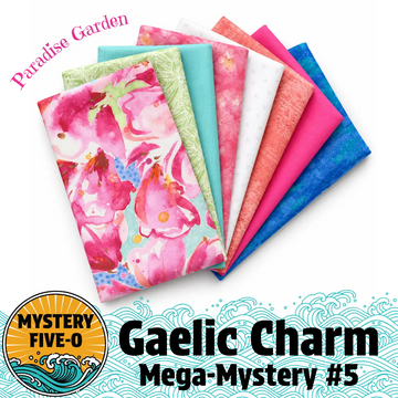 Mystery Five-0 Gaelic Charm Paradise Garden floral fabric bundle mystery quilt