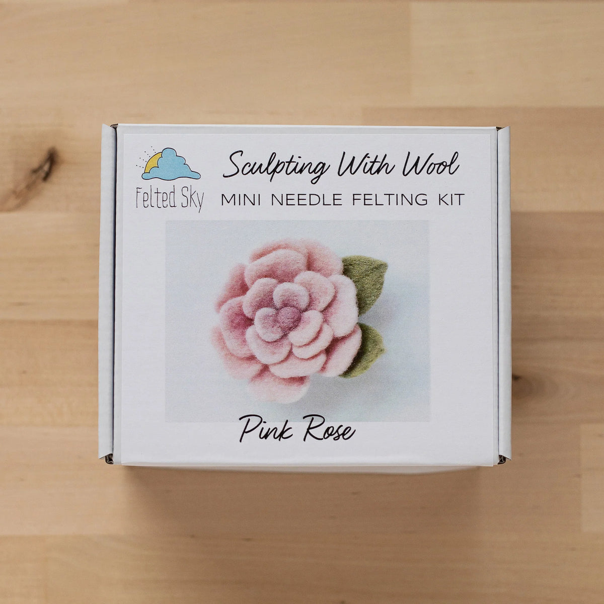Pink Rose Mini Needle Felting Kit